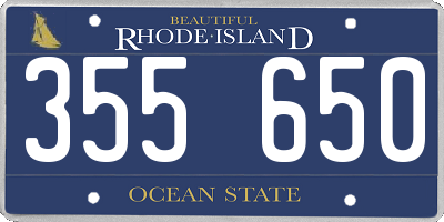 RI license plate 355650