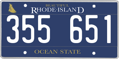 RI license plate 355651