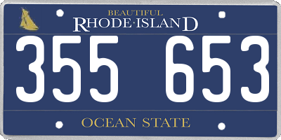RI license plate 355653