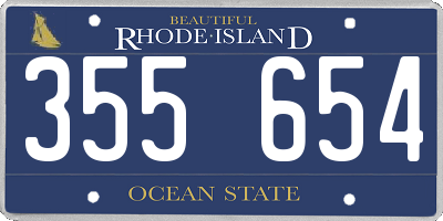RI license plate 355654