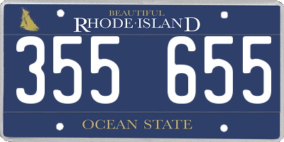 RI license plate 355655