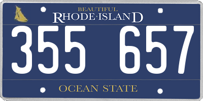 RI license plate 355657