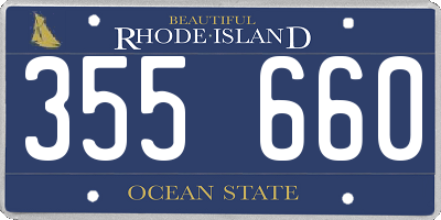 RI license plate 355660