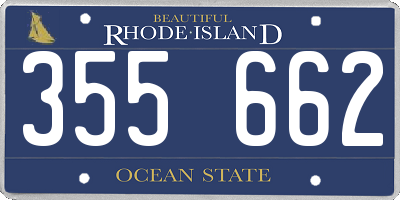 RI license plate 355662