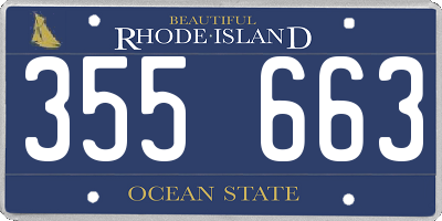 RI license plate 355663