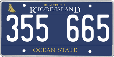 RI license plate 355665