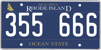 RI license plate 355666
