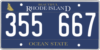 RI license plate 355667