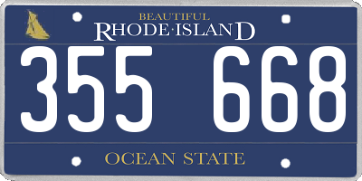RI license plate 355668