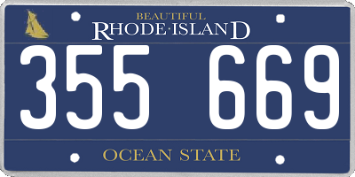 RI license plate 355669