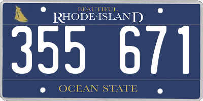 RI license plate 355671