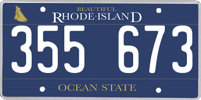 RI license plate 355673