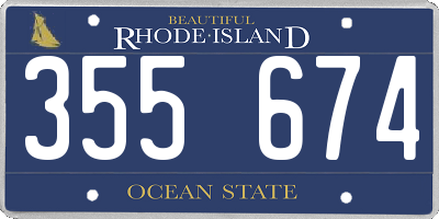RI license plate 355674
