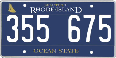 RI license plate 355675
