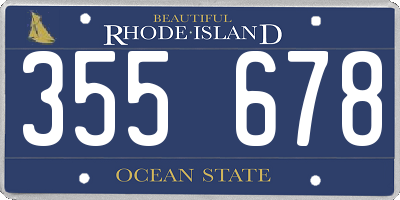 RI license plate 355678