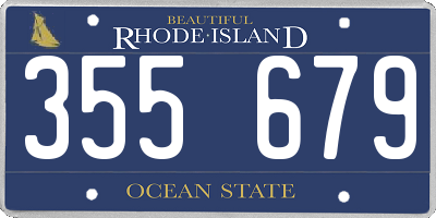 RI license plate 355679