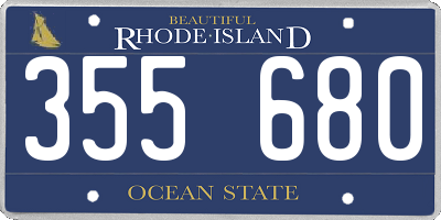 RI license plate 355680