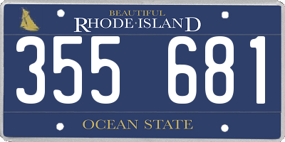 RI license plate 355681