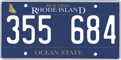 RI license plate 355684