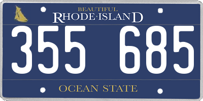 RI license plate 355685