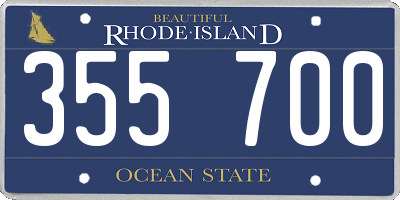 RI license plate 355700