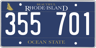 RI license plate 355701