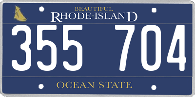 RI license plate 355704