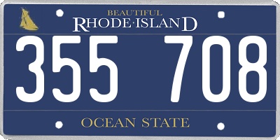 RI license plate 355708