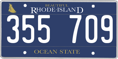RI license plate 355709