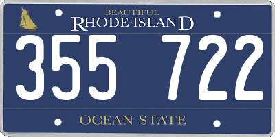 RI license plate 355722