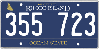 RI license plate 355723