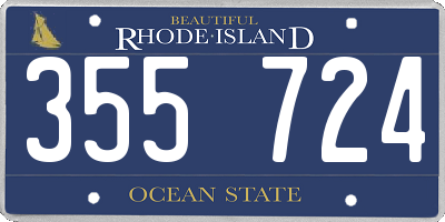 RI license plate 355724
