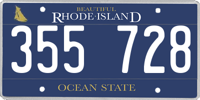 RI license plate 355728