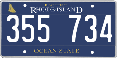 RI license plate 355734