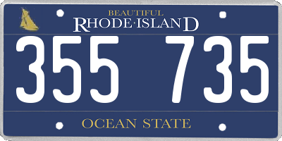 RI license plate 355735