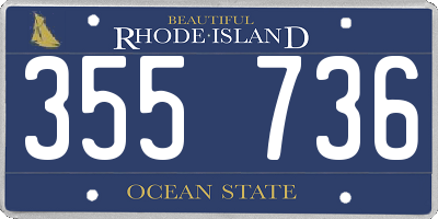 RI license plate 355736