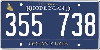 RI license plate 355738