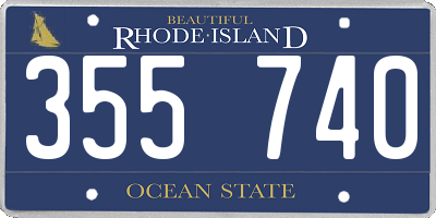 RI license plate 355740