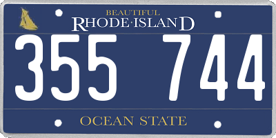 RI license plate 355744