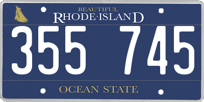 RI license plate 355745