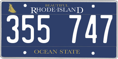 RI license plate 355747