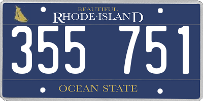 RI license plate 355751