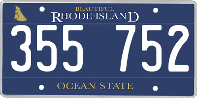 RI license plate 355752