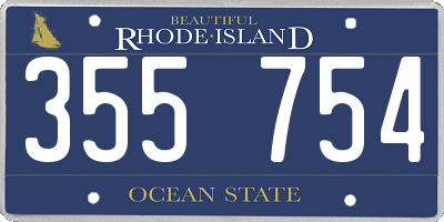 RI license plate 355754