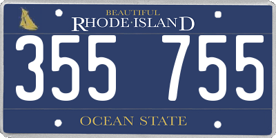 RI license plate 355755