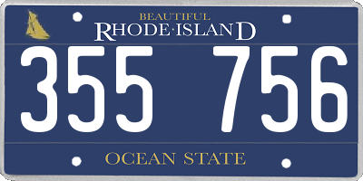 RI license plate 355756