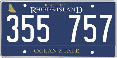 RI license plate 355757