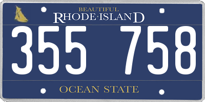 RI license plate 355758