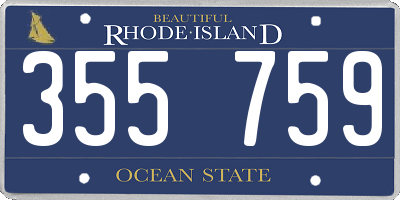 RI license plate 355759