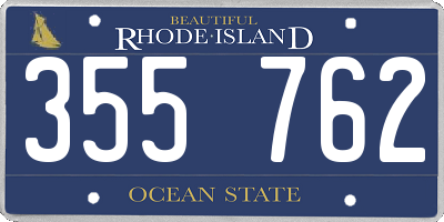RI license plate 355762